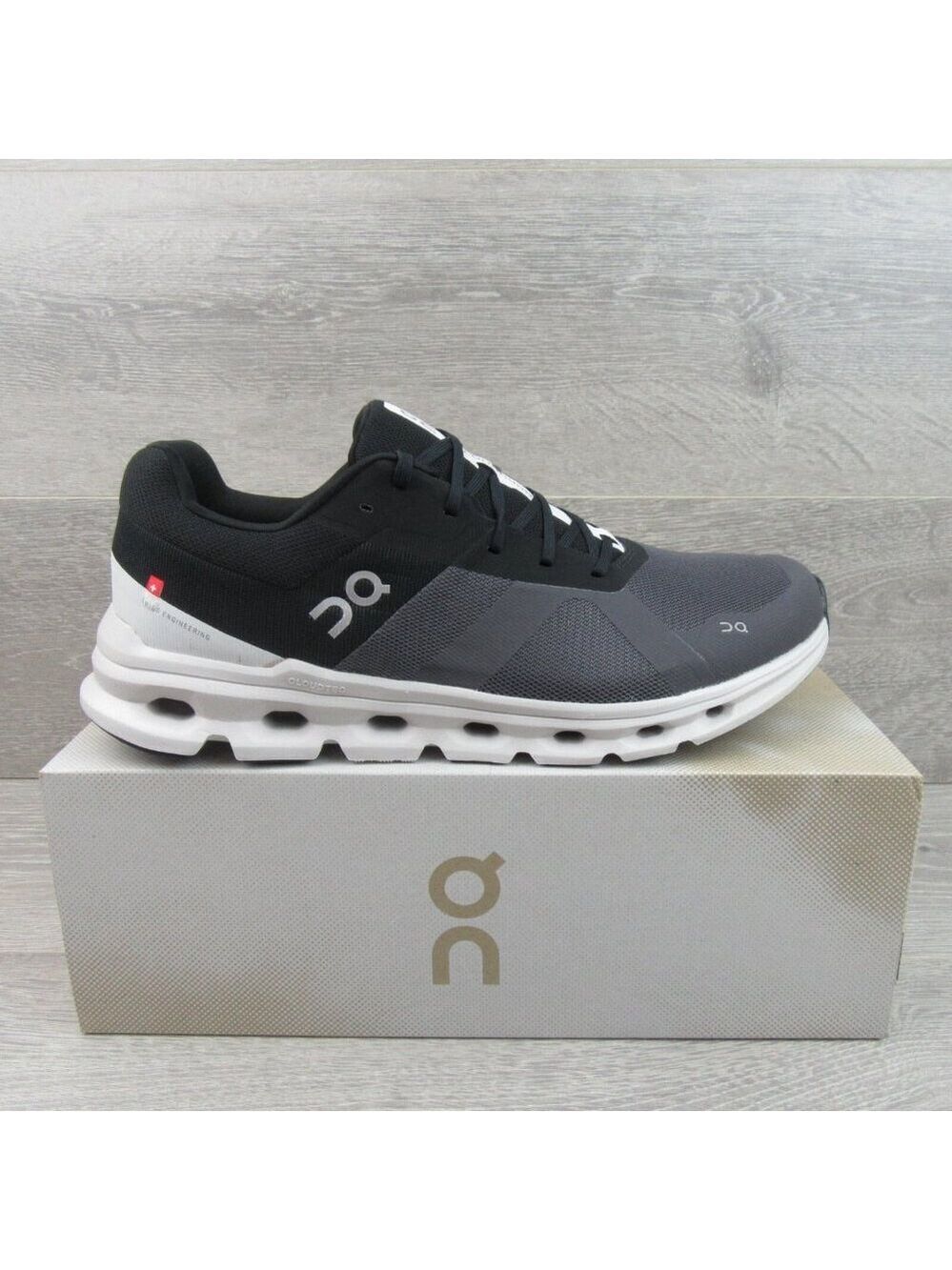 ON Cloudrunner Athletic Running Shoes Mens Size 12.5 Black White NEW #46.99017 - Picture 2 of 16